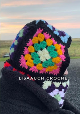 Hooded granny sqaure hooded cowl balaclava free crochet pattern