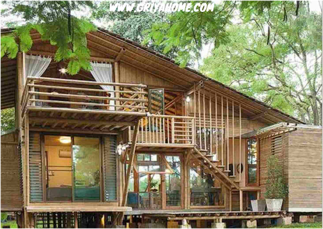 desain rumah bambu sederhana murah