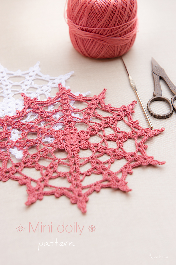January mini crochet doilies pattern, Anabelia Craft Design