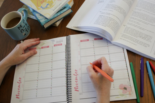weekly spreadsheet of the Brave Homeschool Planner