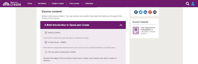 A screenshot of part of a course in OpenLearn Create (Moodle)