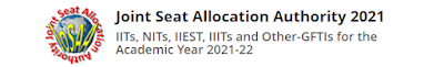 The Joint Seat Allocation Authority (JoSAA) 2021 has been set up by the Ministry of Education [erstwhile Ministry of Human Resources Development (MHRD)] to manage and regulate the joint seat allocation for admissions to 114 institutes for the academic year 2021-22. This includes 23 IITs,  31 NITs, IIEST Shibpur, 26 IIITs and 33 Other-Government Funded Technical Institutes (Other-GFTIs). Admission to all the academic programs offered by these Institutes will be made through a single platform.  Physical Verification for PwD Candidates only for IITs || IMPORTANT NOTICE FOR PHYSICAL VERIFICATION PROCESS AND DATE RANGES FOR PwD CANDIDATES || JoSAA 2021     Joint Seat Allocation Authority 2021 | IITs, NITs, IIEST, IIITs and Other-GFTIs for the Academic Year 2021-22