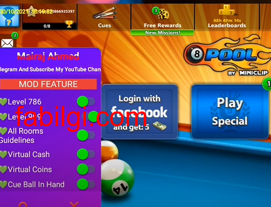 8 Ball Pool Mobil Mod Menü Para, Level Hilesi Apk Kasım 2021