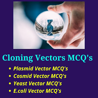 Cloning Vectors MCQ's most probably ask in CSIR NET Exam.