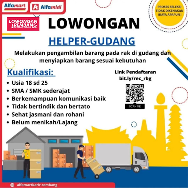 3 Lowongan Kerja Recruitment Officer Accounting Helper Gudang Alfamart Pasar Banggi Rembang