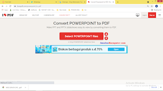 Konvert atau ubah ppt/pptx PowerPoint ke PDF - pilih file