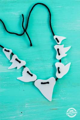 diy shark craft shark teeth necklace for kids