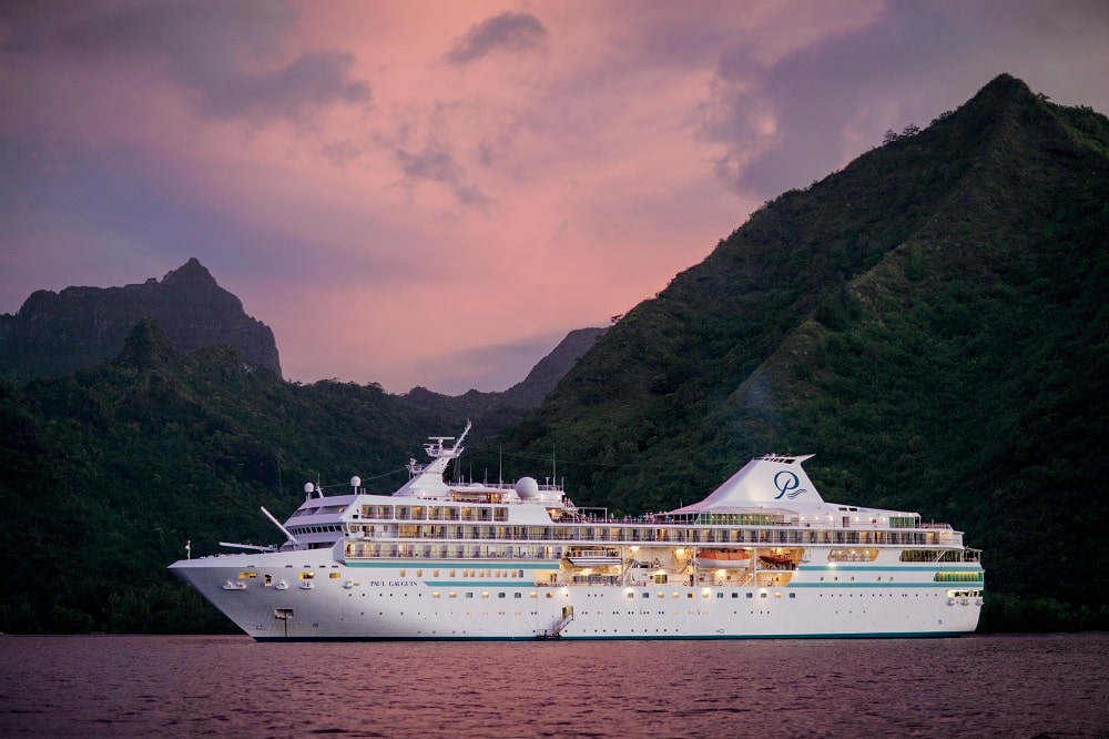 PONANT CRUISE LE PAUL GAUGUIN SHIP IN SOUTH PACIFIC