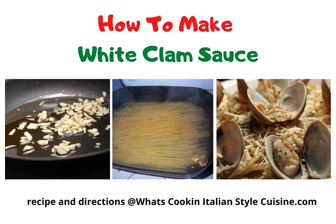 white clam sauce collage