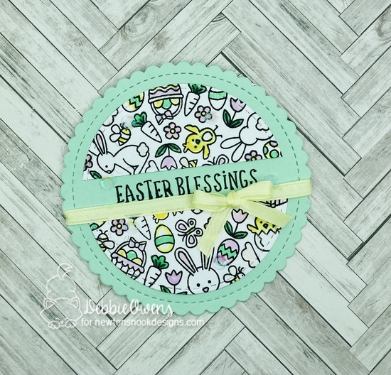 Easter Blessings by Debbie features Spring Roundabout and Circle Frames by Newton's Nook Designs; #inkypaws, #newtonsnook, #eastercards, #cardmaking