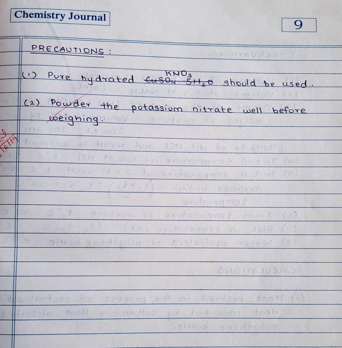 Maharashtra SSC Board 12 Class practical of CHEMISTRY JOURNAL solutions