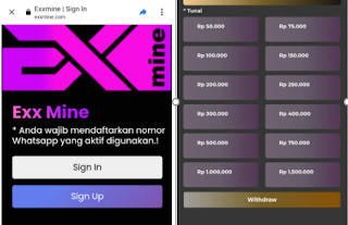 Aplikasi ExxMine Apk Penghasil Uang