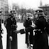 Hitler's personal bodyguards undergoing a drill inspection in Berlin, 1938