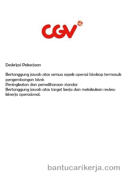 Cinema Supervisor - Domisili di Samarinda - PT Graha Layar Prima