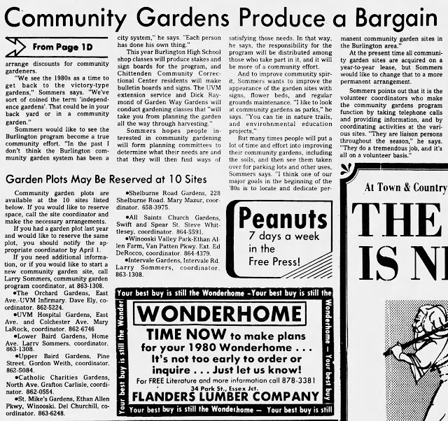 Community Gardens produce a bargain - 1980