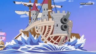 ワンピースアニメ WCI編 860話 ファイアタンク海賊団 海賊船 ノストラ・カステロ号 | ONE PIECE ホールケーキアイランド編