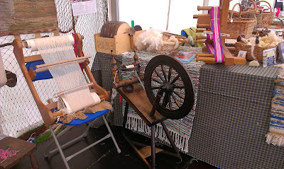 The warped loom, spinning wheel and inkle loom