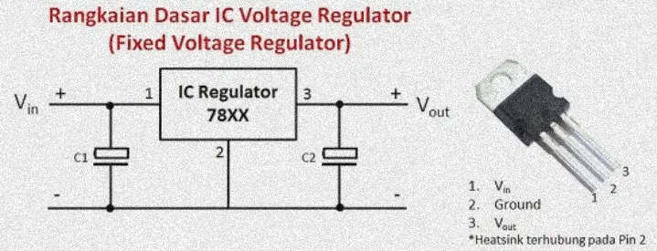 rangkaian dasar ic voltage regulator