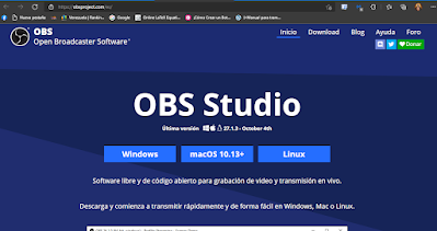 Debes descargar el programa OBS Studio