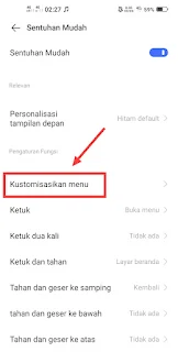 Pilih kostumisasikan menu