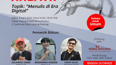 Komunitas Ranah Kreatif Gelar Bincang Proses Kreatif Penulis