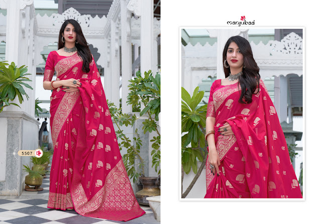 Pink color malashree silk woven zari work saree