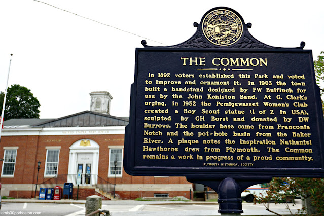 Placa del Common en Plymouth, New Hampshire