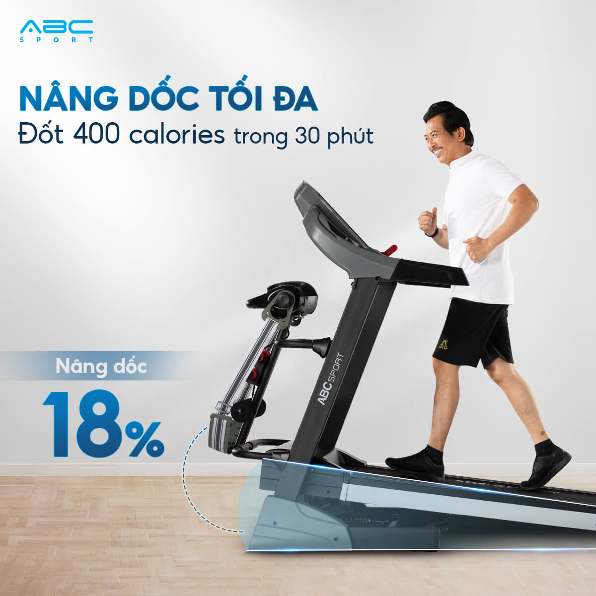 Chế độ nâng dốc tự độc ở máy chạy bộ