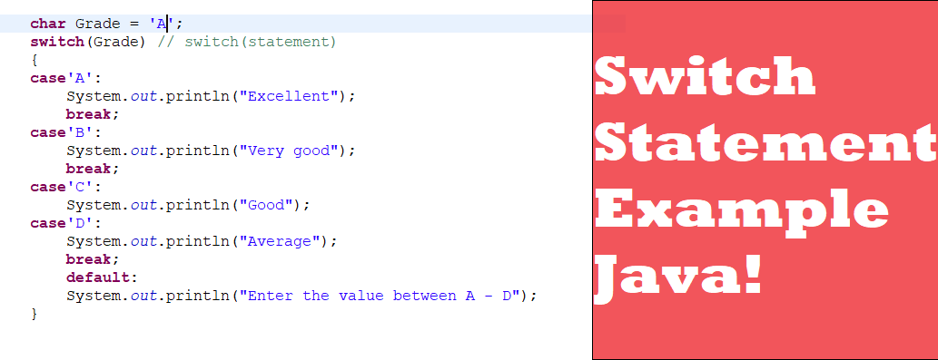 Switch Statement Example Java