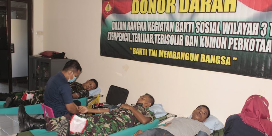 Bakti Sosial Donor Darah Kodim Klaten di Wilayah 3 T
