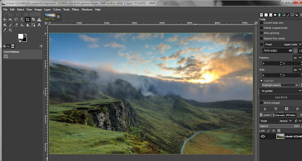Opening the image in GIMP