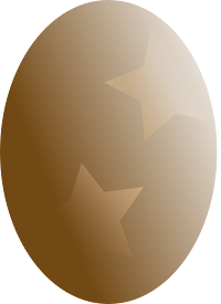 Lovely egg shape created by oval and brown star shape