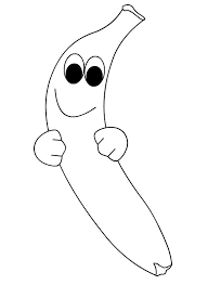 Cartoon and cute banana coloring page for preschoolers and toddlers