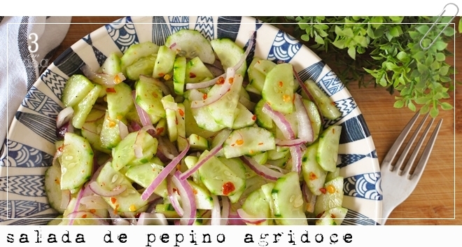 salada agridoce de pepino