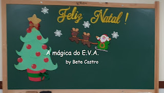 A magica do EVA: Painel de Natal em EVA, Árvore e trenó do Papai Noel.