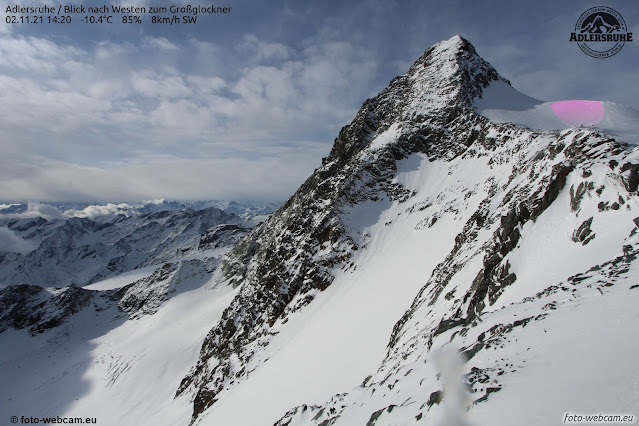 Spontanes, kammnahes Schneebrett Großglockner. 3550m OSO (Foto: 02.11.2021)