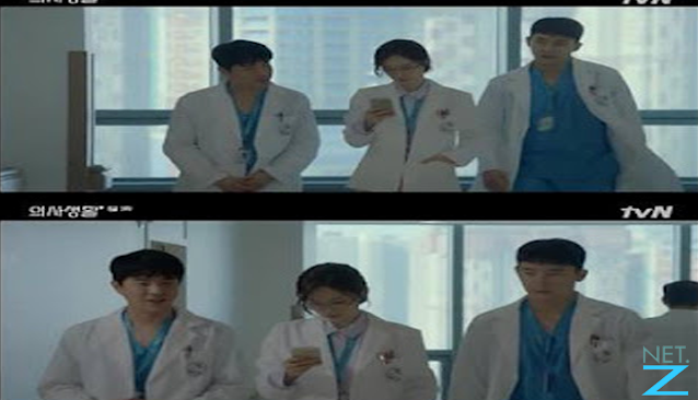 The three doctors just came out of the ward.