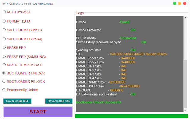 MTK Bootloader Unlock UNIVERSAL Tool V5