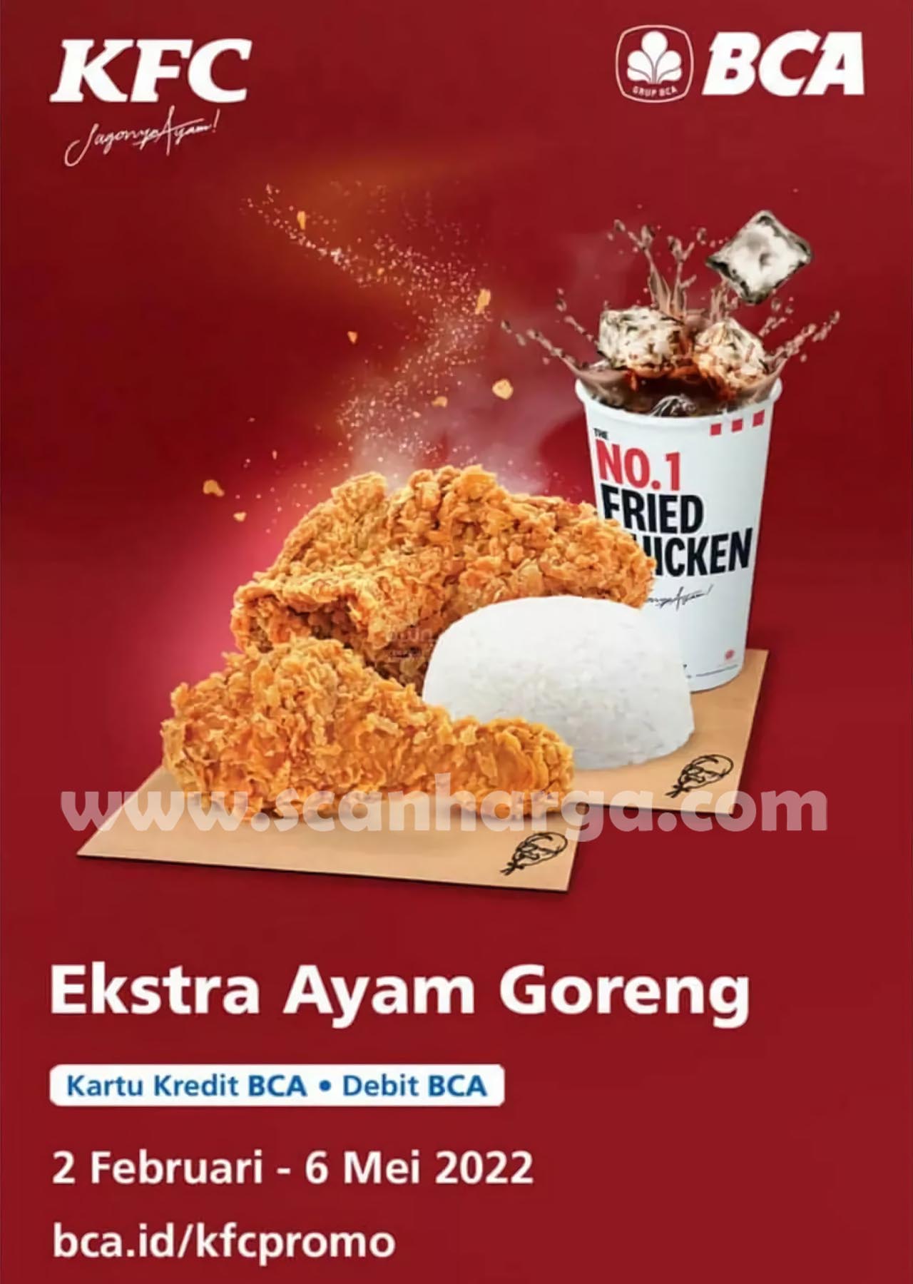 Promo KFC Ekstra Ayam Goreng dengan Debit & Kartu Kredit BCA