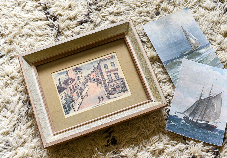 framing a vintage-inspired print