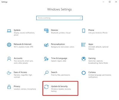 Windows Setting Update & Security