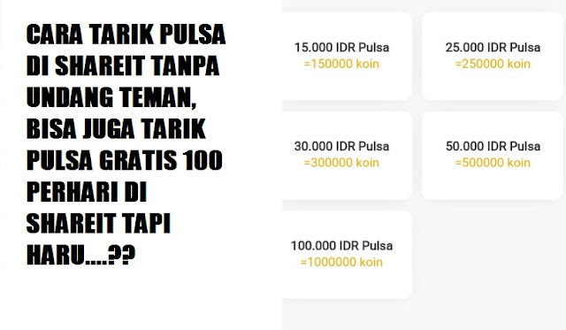 Cara Tarik Pulsa Gratis di ShareIt