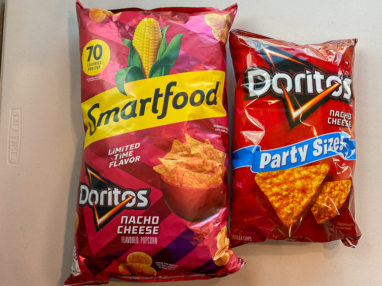 Tales of the Flowers: Doritos Nacho Cheese Smartfood Popcorn taste test  comparison