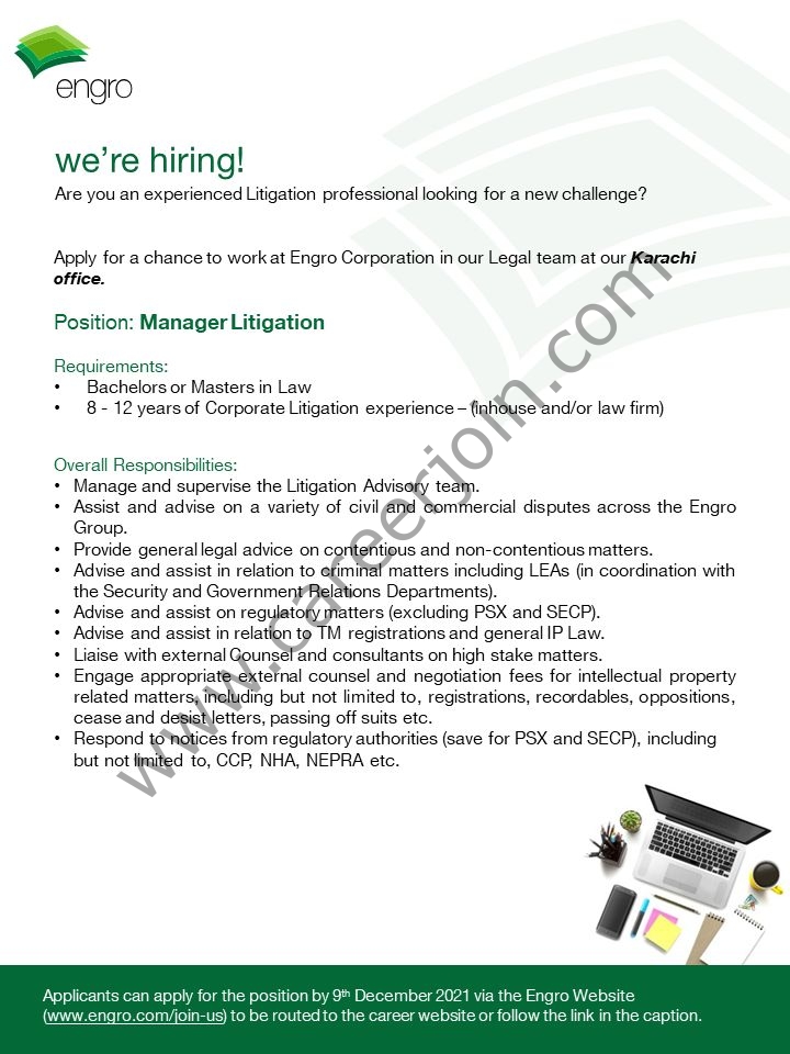 Engro Corporation Limited Jobs Manager Litigation