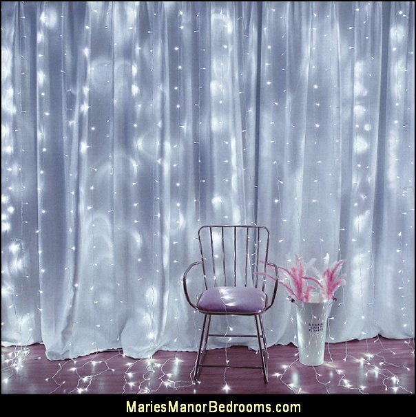 String Lights Curtain  Fairy Lights with Remote Battery Powered Color Changing Lights celestial decor