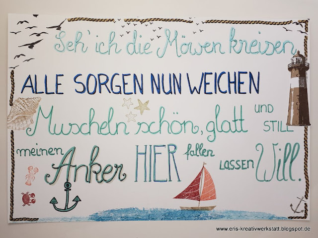 Meer-Spruch mit Handlettering und Stampin' Up! Motiven www.eris-kreativwerkstatt.blogspot.de