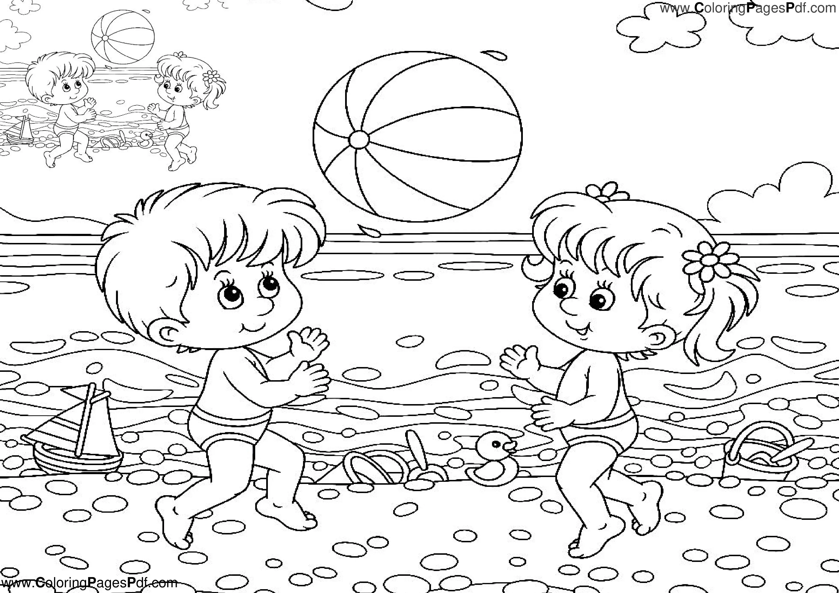 Simple Beach coloring pages