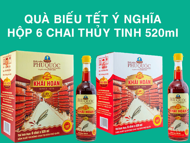 nước mắm khải hoán phú quốc hộp sáu chai