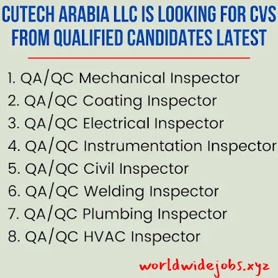 Cutech Arabia LLC is looking for CVs from qualified candidates Latest
