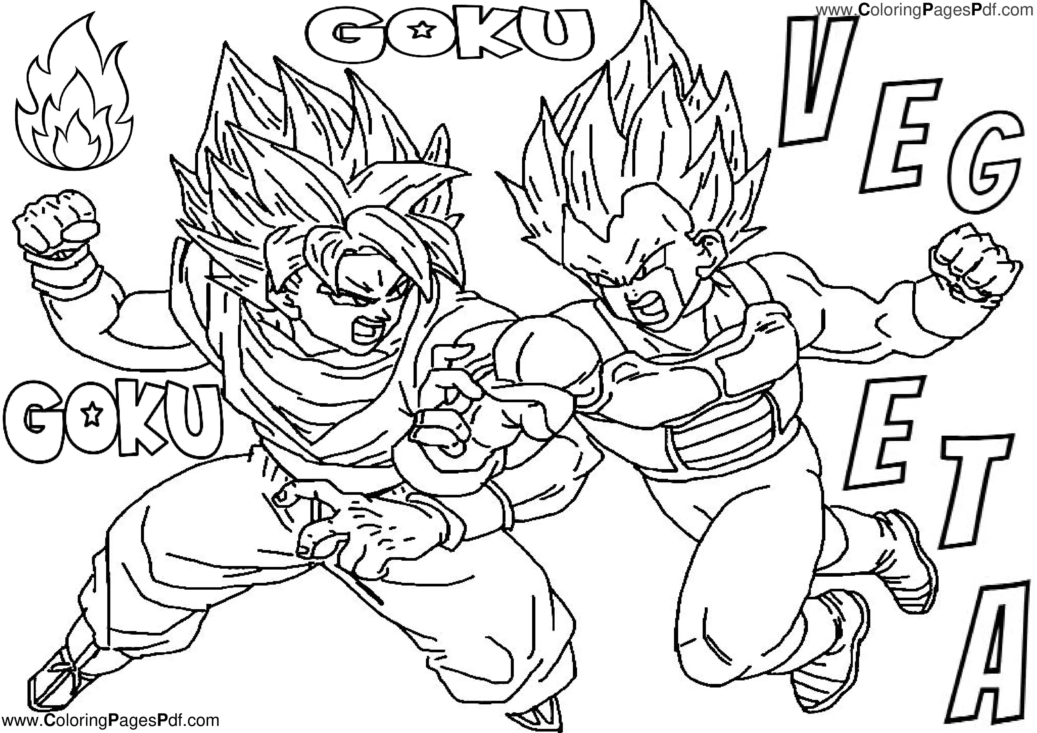 Goku & Vegeta coloring pages